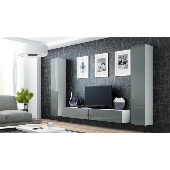 Стойка за телевизор Cama VIGO ’180’ 30/180/40 сиво/бял гланц