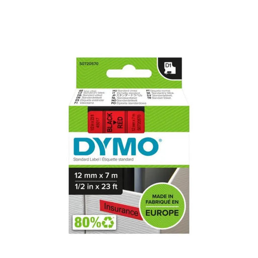 Ламинирана лента за етикетиране Dymo LM D1 Черен/Червен