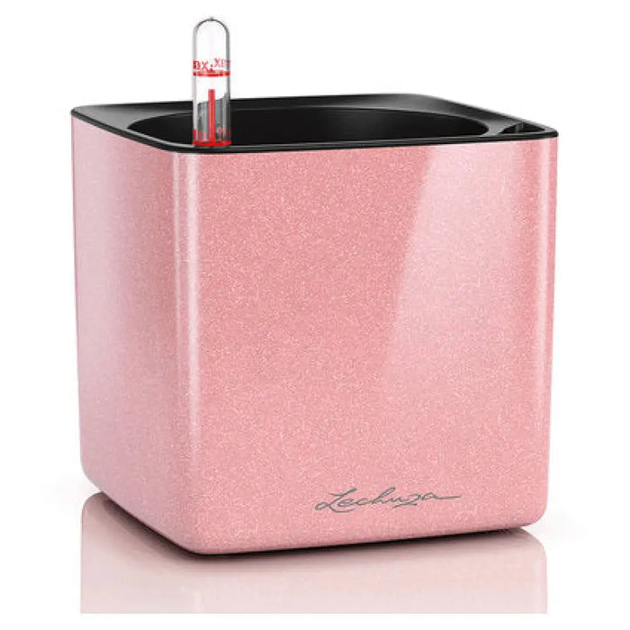 КАШПА 14X14CM С НАПОИТЕЛНА СИСТЕМА LECHUZA CUBE GLOSSY