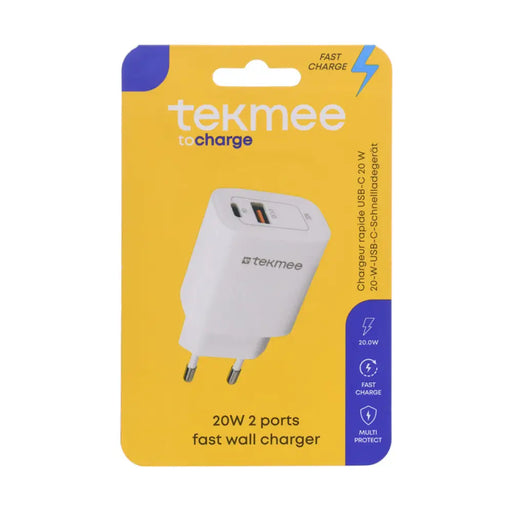 ЗАРЯДНО USB A + C 20W/3.0A TEKMEE