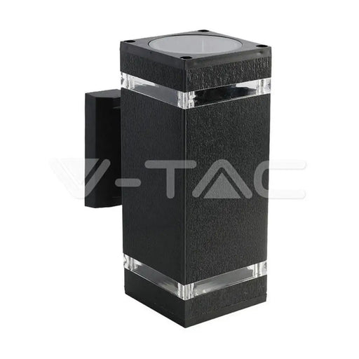 ФАСАДНО ТЯЛО E27 ДВУПОСОЧНО КВАДРАТ IP44 ЧЕРНО V-TAC