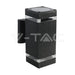 ФАСАДНО ТЯЛО E27 ДВУПОСОЧНО КВАДРАТ IP44 ЧЕРНО V-TAC