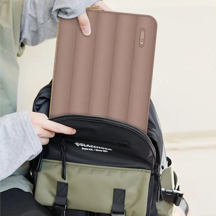 Чанта за лаптоп Tech-Protect Puffy 15-16’’ - кафява