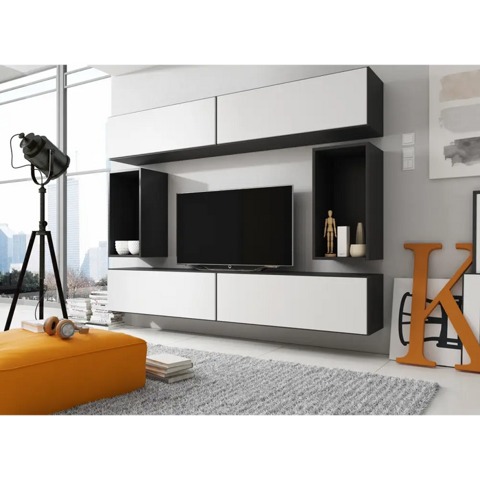 Холна гарнитура Cama ROCO 1 (4xRO1 + 2xRO4) черно/черно/бяло