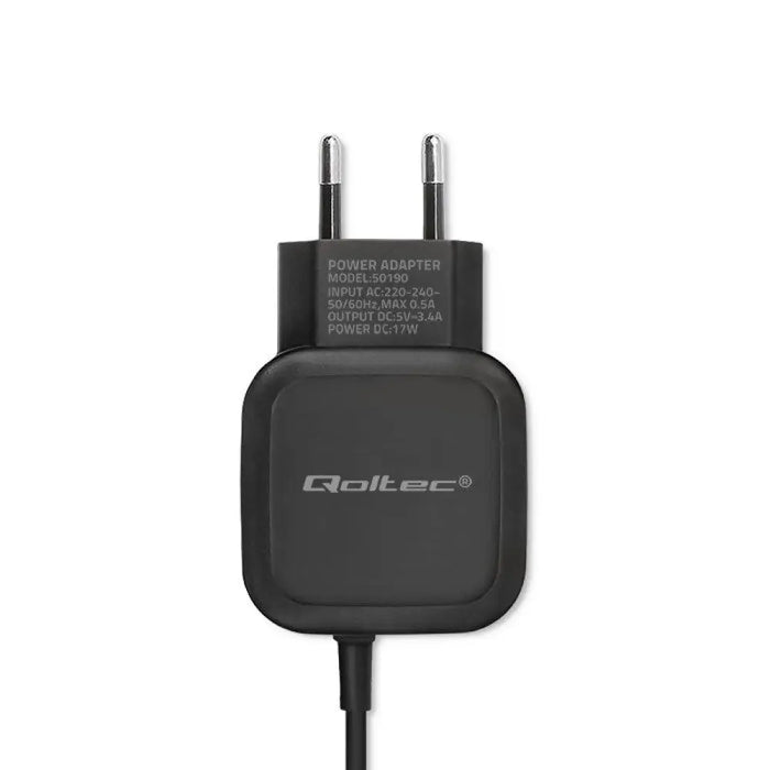 Зарядно устройство Qoltec 50190 17W | 5V | 3.4A | USB + USB