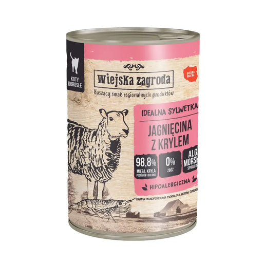 WIEJSKA ZAGRODA Агнешко с крил - мокра котешка храна - 400гр