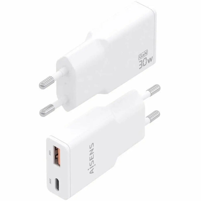 Зарядно за стена Aisens ASCH-30W2P046-W Бял 30 W