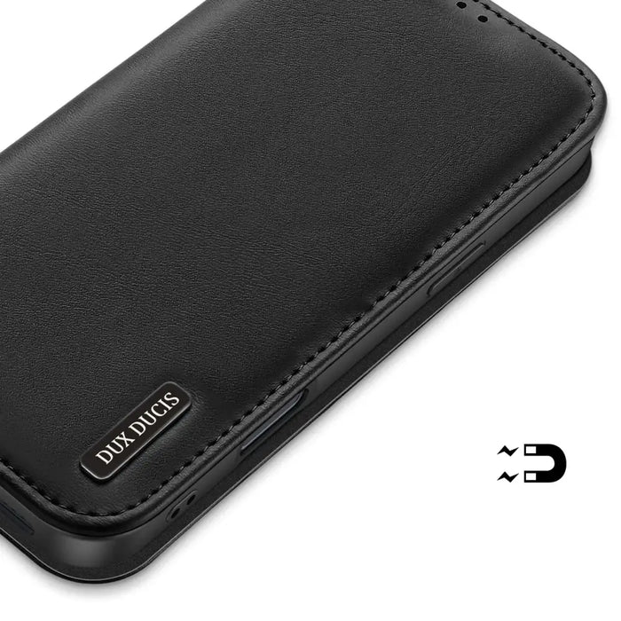 Калъф Dux Ducis Hivo iPhone 16 с флип и RFID защита - черен