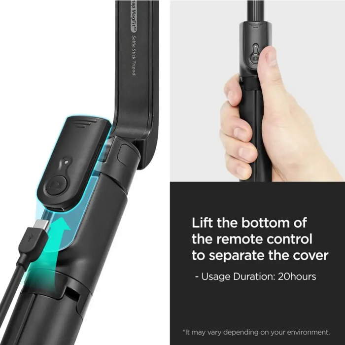 Селфи стик Spigen S580W MagSafe Bluetooth със статив - черен