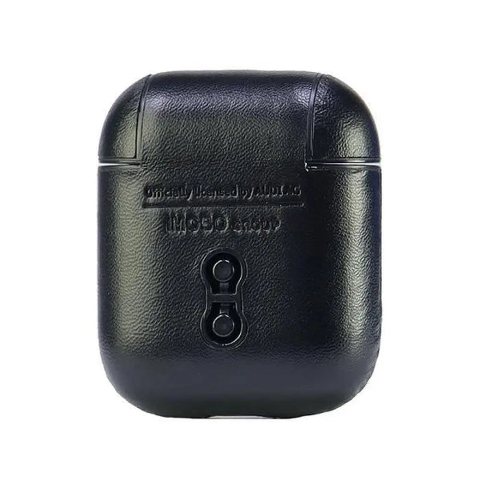 Кожен калъф Audi с голямо лого за AirPods 1 / 2 - черен