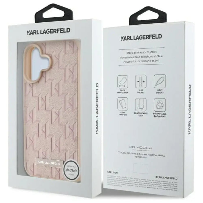 Калъф Magsafe за iPhone 16 с горещ печат Karl Lagerfeld