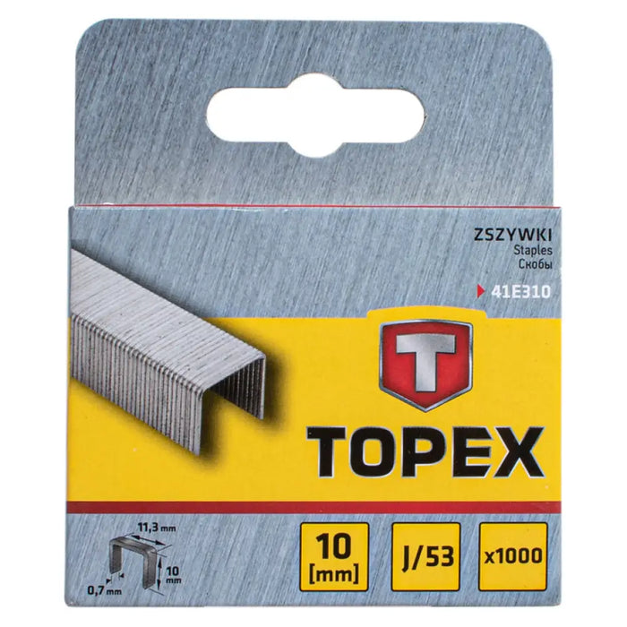 СКОБИ ЗА ТАКЕР ТИП J 53 10X11.3 ММ TOPEX 1000 БРОЯ