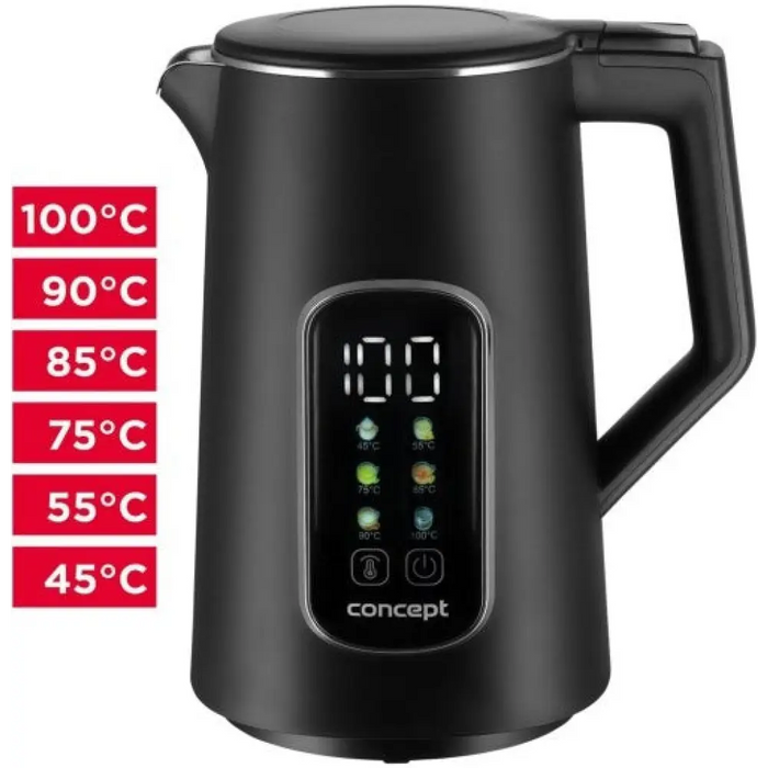 Concept RK-3385 Електрическа кана 1.7 л 2200 W Черна