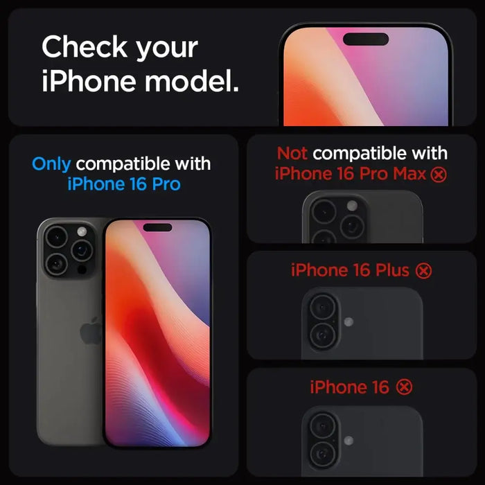Закалено стъкло Spigen Glas.tR EZ Fit за iPhone 16 Pro - 2
