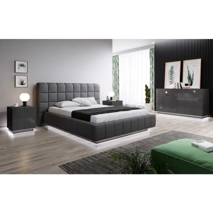 Нощно шкафче Cama REJA графитено сиво гланц/графитено сиво