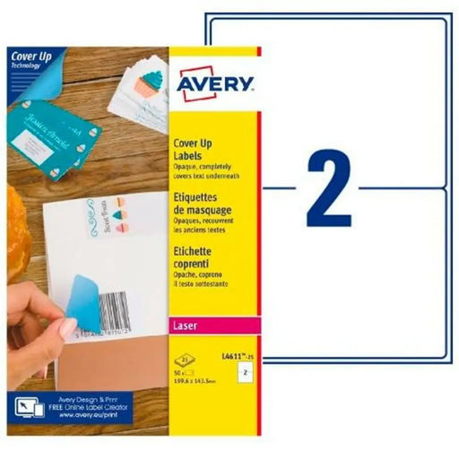 Етикети за принтер Avery L4611 Бял 25 Листи 199,6 x 143,5