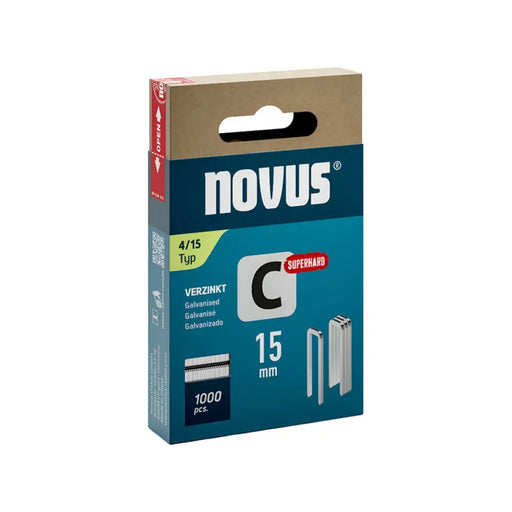 СКОБИ ЗА ТАКЕР ТИП C 4 15 ММ NOVUS 1000 БРОЯ