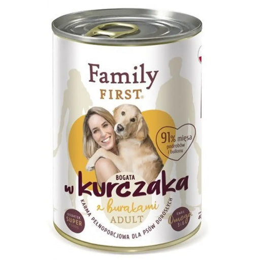FAMILY FIRST Adult Пиле с цвекло - Мокра храна за кучета