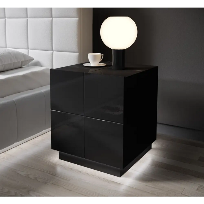 Нощно шкафче Cama REJA черен гланц/черен гланц