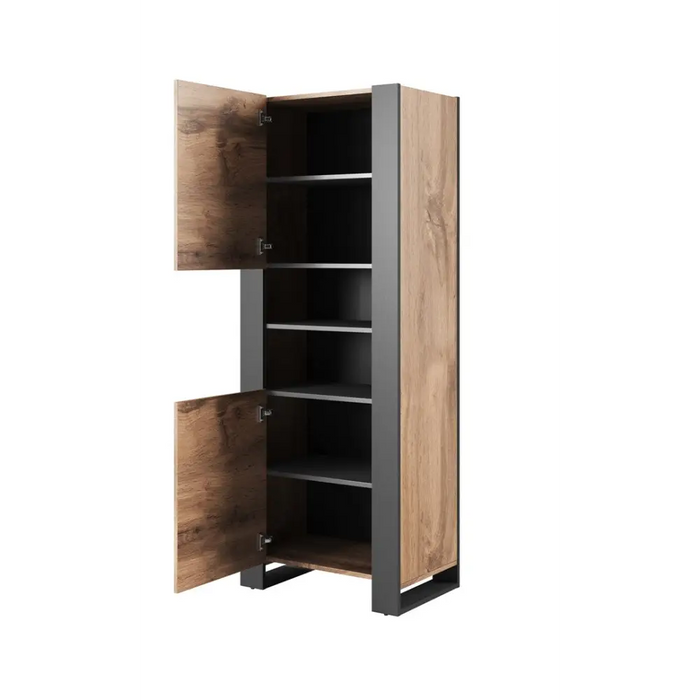 Етажерка WOOD 65x40x170,5 дъб вотан + антрацит