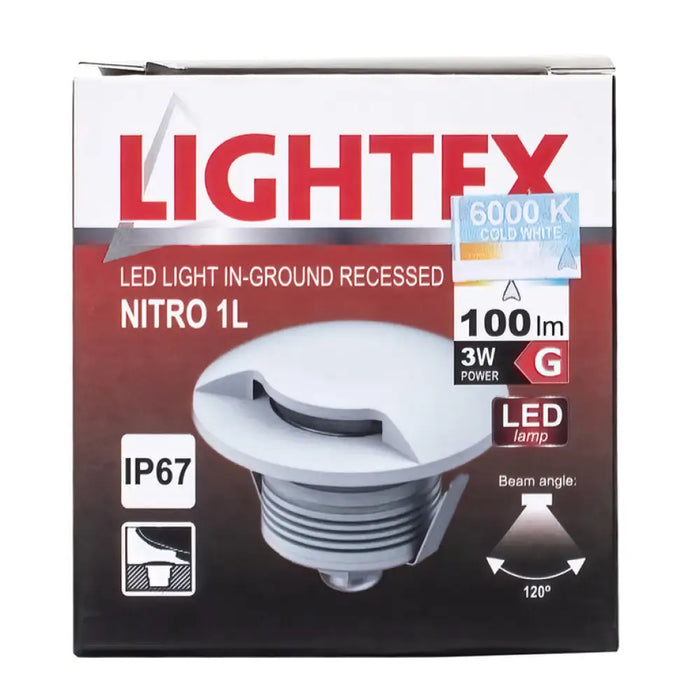 LED ТЯЛО ЗА ВГРАЖДАНЕ В ЗЕМЯ 24V 3W 6000K IP67 Ф60 СРЕБРО