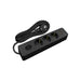 РАЗКЛОНИТЕЛ 3 ГНЕЗДА USB-A И USB-C 1.5M КАБЕЛ ЧЕРЕН С КЛЮЧ