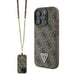 Кожен калъф с метално лого Strass Crossbody Guess за iPhone