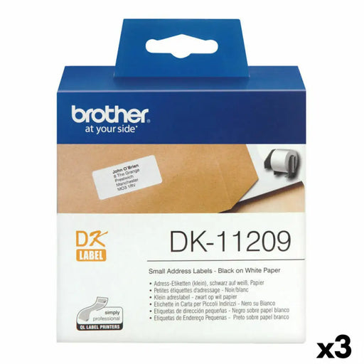 Етикети за принтер Brother DK-11209 Черен/Бял 62 x 29 mm (3