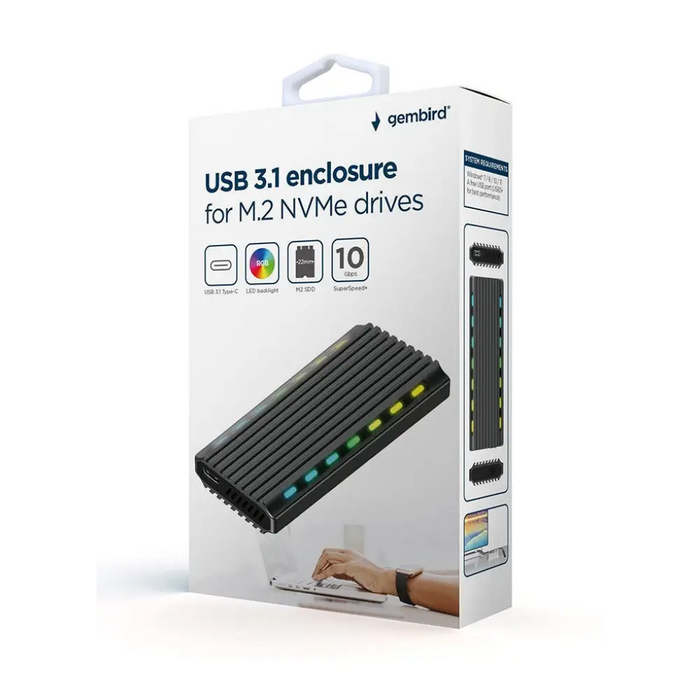 Gembird EE2280-U3C-03 USB 3.1 кутия за M.2 NVMe устройства