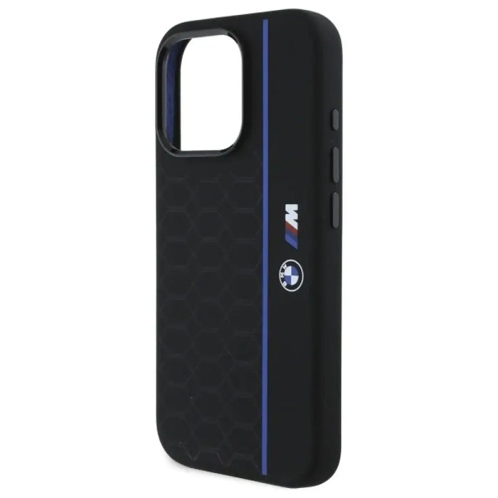 Силиконов калъф BMW Hexagon Blue Line MagSafe за iPhone 16