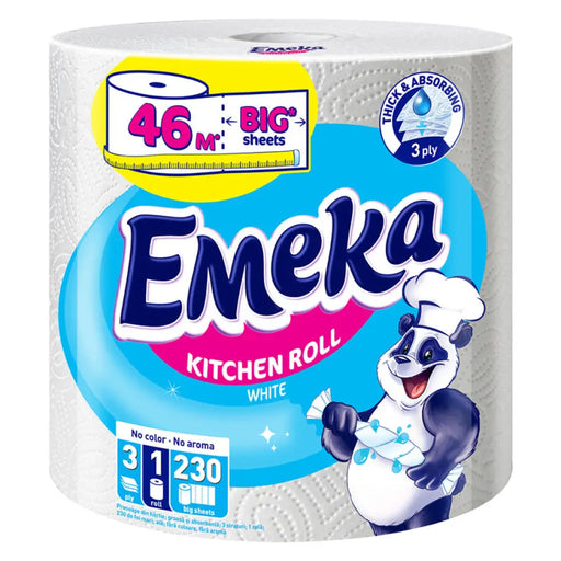 КУХНЕНСКА ХАРТИЯ 3 ПЛАСТА JUMBO WHITE 1 БР EMEKA