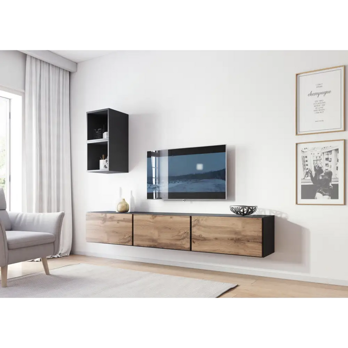 Холна гарнитура Cama ROCO 7 (3xRO3 + 2xRO6) антрацит/дъб
