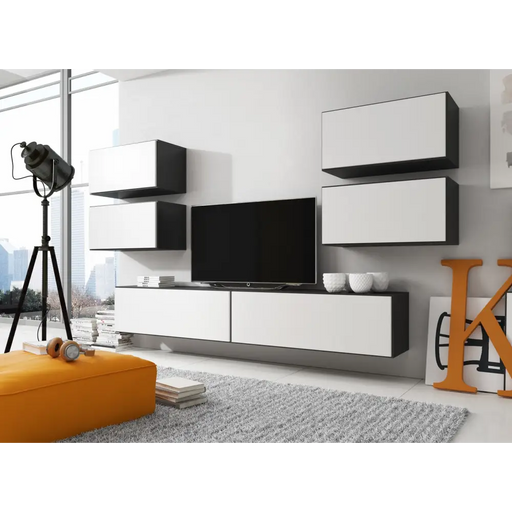 Холна гарнитура Cama ROCO 2 (2xRO1 + 4xRO3) черно/черно/бяло