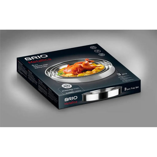 КОМПЛЕКТ 3БР ТАВИ ЗА ПЕЧЕНЕ 28/32/36СМ BRIO