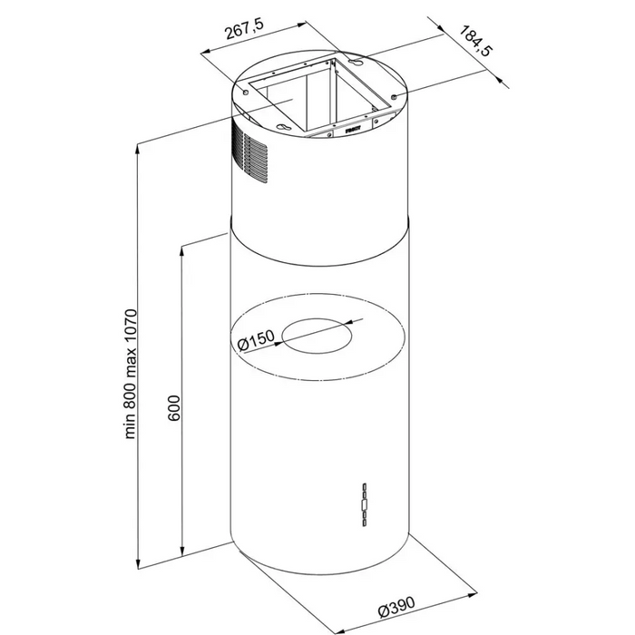 Качулка MAAN Elba2 39 cm черен островен рог