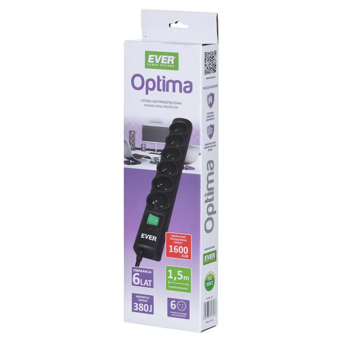 Защита от пренапрежение Ever OPTIMA 1,5 m (6 x UTE; 10 A;