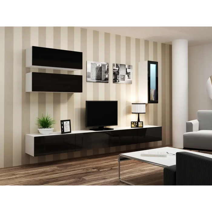 Стойка за телевизор Cama VIGO 140 30/140/40 бяло/черно гланц
