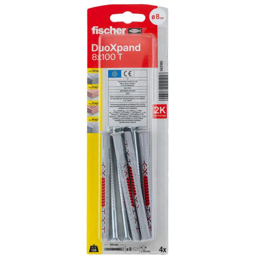 УНИВЕРСАЛЕН ДЮБЕЛ С ВИНТ 8X100 T K 4 БР. FISCHER DUOXPAND