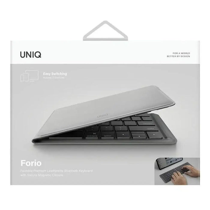 Сгъваема Bluetooth клавиатура Uniq Forio сиво/тебеширено