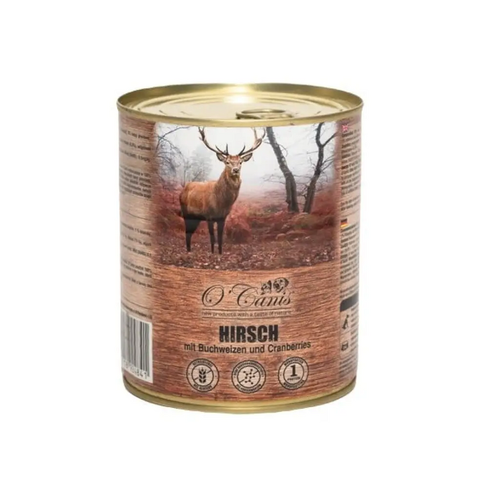 Кучешка консерва O’CANIS - мокра храна - елен с елда - 800