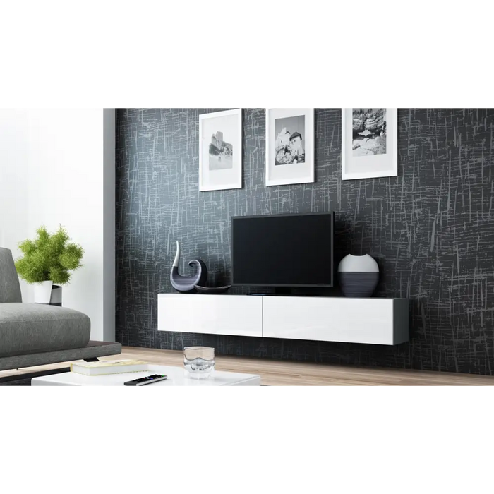 Стойка за телевизор Cama VIGO ’180’ 30/180/40 сиво/бял гланц