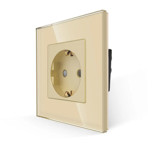 КОНТАКТ С ДЕТСКА ЗАЩИТА И РАМКА СТЪКЛО ЗЛАТО LUXON