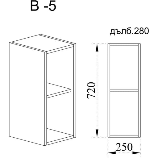 ЕТАЖЕРКА ГОРЕН РЕД С РАФТ IRIM 25X28X72 СМ.