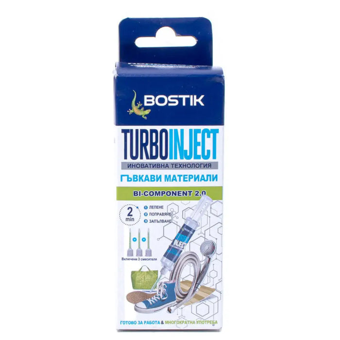 ЛЕПИЛО ЗА ГЪВКАВИ МАТЕРИАЛИ 10 G 3 НАКРАЙНИКА BOSTIK TURBO