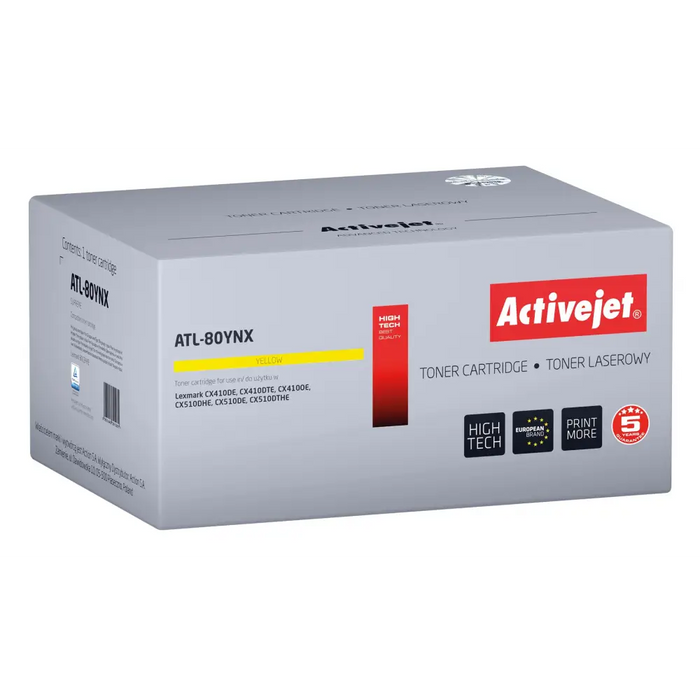Тонер Activejet ATL-80YNX (резервен Lexmark 80C2HYE