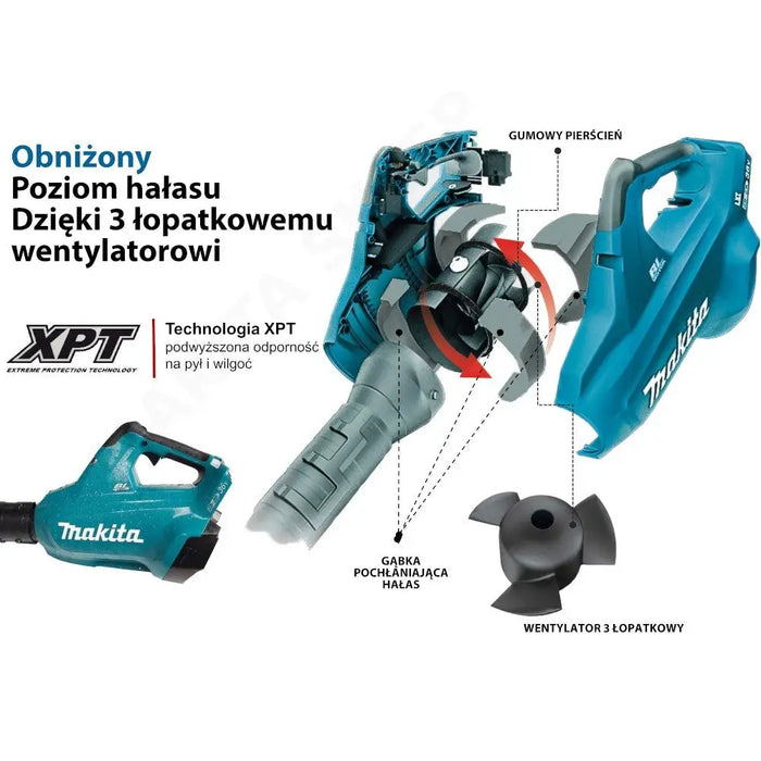 Акумулаторна духалка за листа Makita DUB362Z 193 км/ч Черен