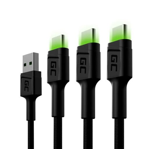 Комплект зелени клетки 3x Ray USB-C 120 см кабел със зелена