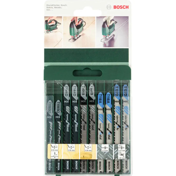КОМПЛЕКТ НОЖЧЕТА ЗА ПРОБОДЕН ТРИОН 10 БР. BOSCH