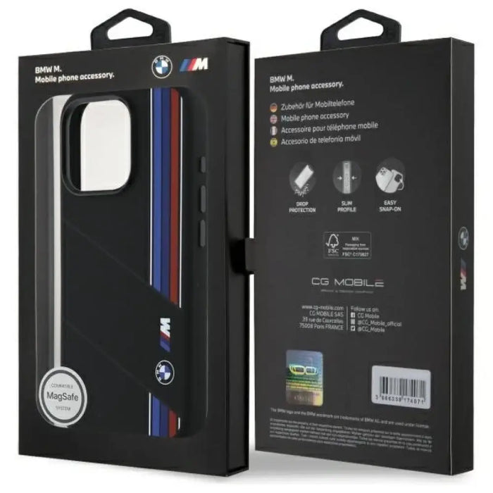 Силиконов калъф BMW Silicone Cut Tricolor Lines MagSafe