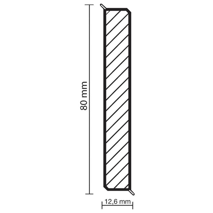 ПОДОВ MDF ПЕРВАЗ С PVC ПОКРИТИЕ DOELLKEN CUBU FLEX 80 БЯЛ